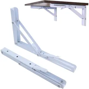 Folding Shelf Brackets 12 inch,Folding Brackets Heavy Duty Max.Load 410lb,DIY Space Saving Wall Mounted Folding Table,Pack of 2