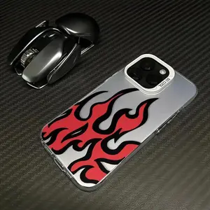 Flame PatternFashion TPU Laser Craft Phone Case Suitable for IPhone17 11 12 13 14 15 16 Pro Max Air Plus
