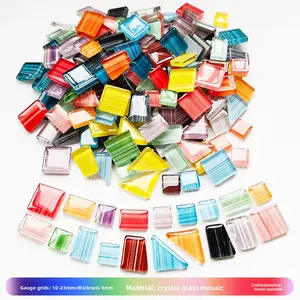 200 Grams of Hand-painted Mosaic Handmade Diy Material Striped Vertical Irregular Multi-crystal Glass Material Free Stone