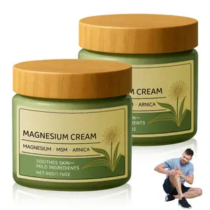 2 PCS Magnesium Cream with MSM & Arnica, Mild Ingredients for Skin Soothing, Daily Body Care Cream, 50g/1.76oz