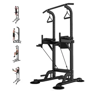 Power Tower Pull Up Bar for Home Gym, Multi Functional Pull Up Bar Stand Dip Bar Station, Adjustable Height Workout Dip Station Strength Training Fitness Equipment abductor  machine