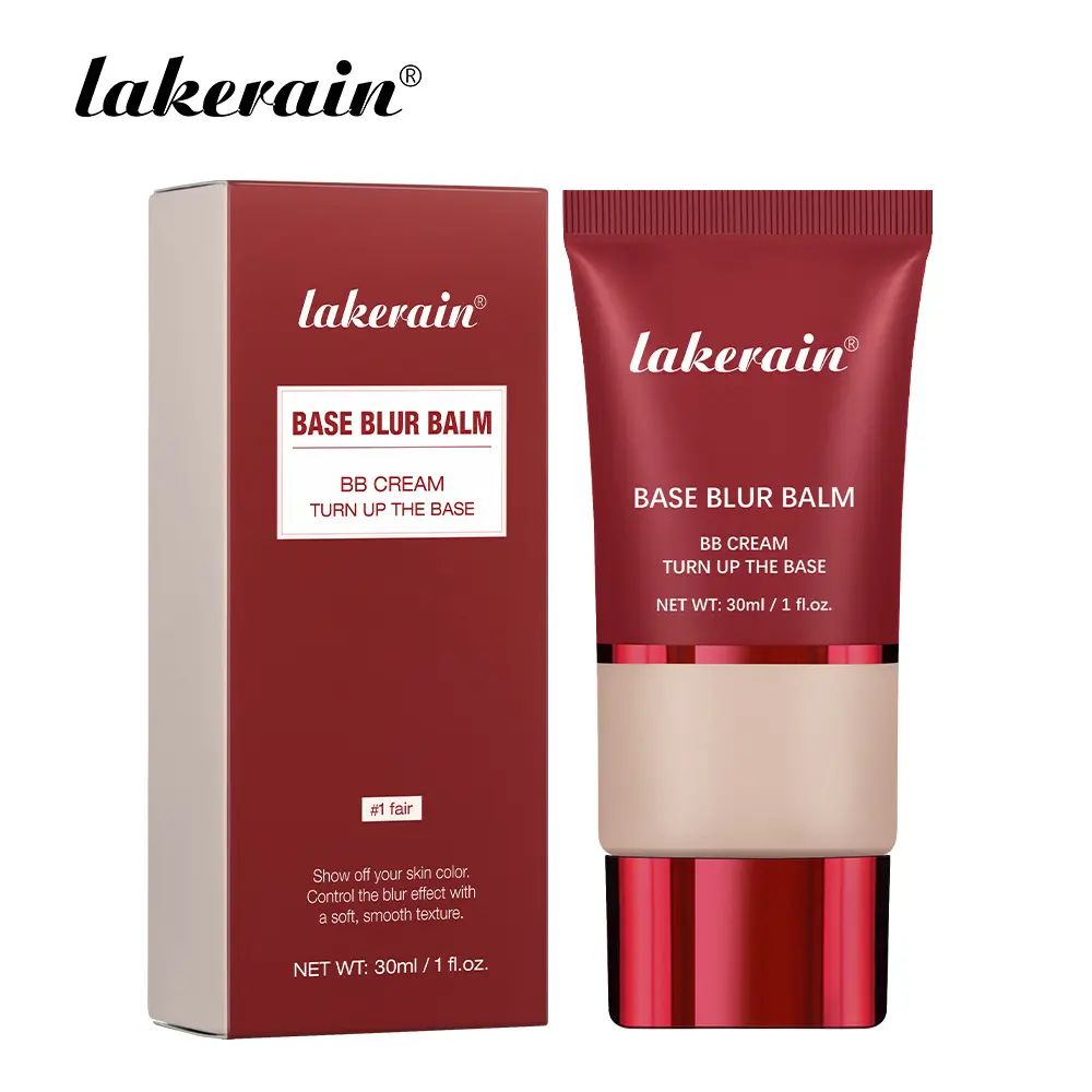 Lakerain Base Blur Balm BB Cream, Long Lasting WaterproofFlawless Coverage Foundation, Pore Blurring Moisturizing SkinTint Makeup Base 30ml 3 Shades