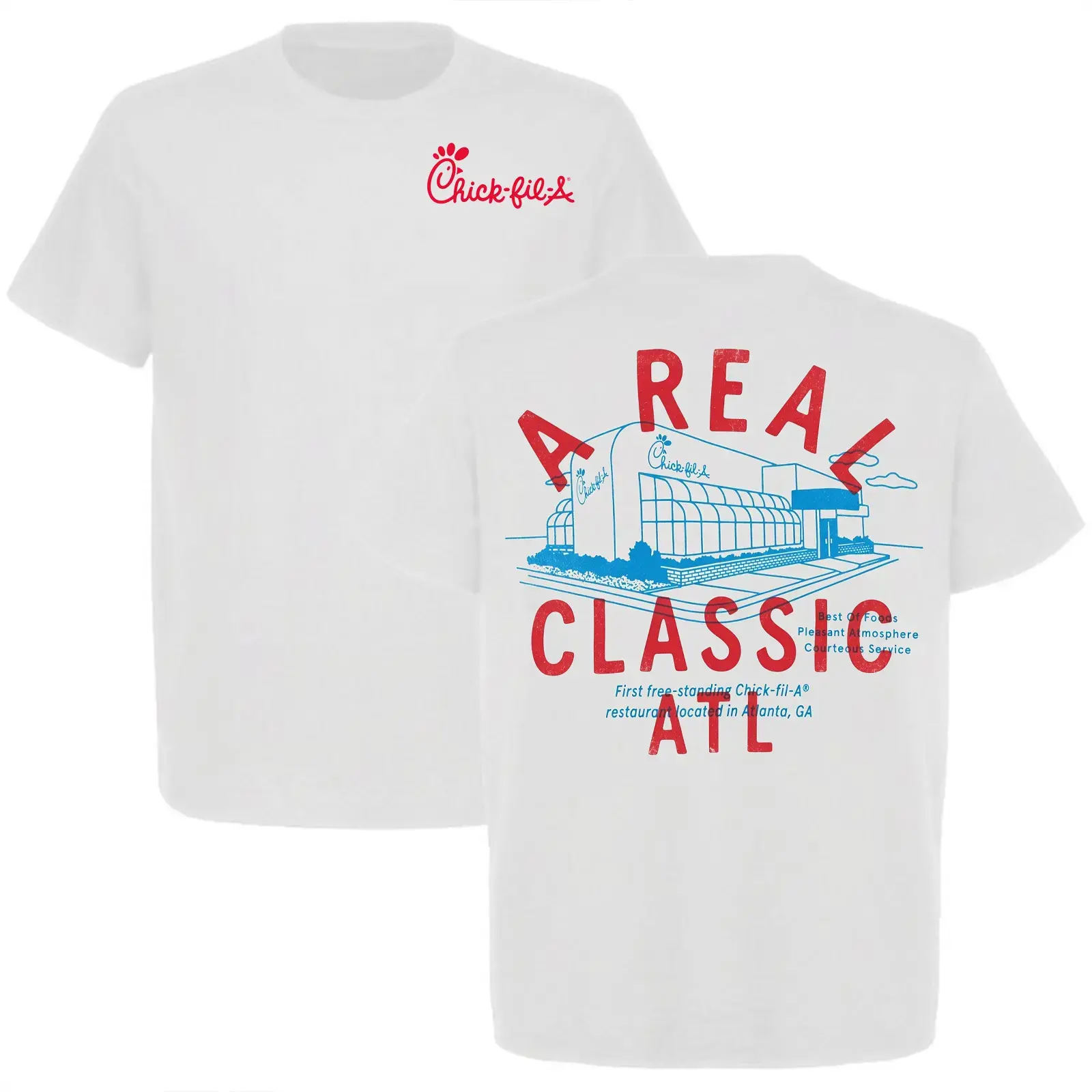 Chick-fil-A Graphic Tee, Real Classic Fast Food Shirt, Vintage Chicken Sandwich T-Shirt, Atlanta Restaurant Lover Gift