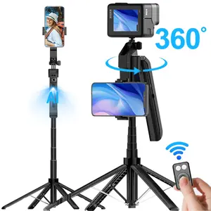 Professional Selfie Stick Tripod, Portable Lightweight Selfie Stick Tripod with Remote Control, Stable 4 Leg Design Selfie Tripod for iPhone & Android