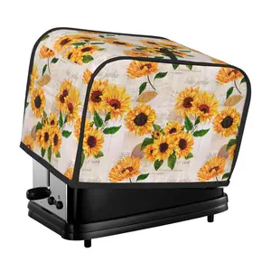 Retro Sunflowers 2 Slice Toaster Cover Dustproof Bread Maker Oven Cover Small Kitchen Appliance Protector Table Home Decor Gifts