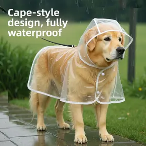Waterproof Dog Raincoat with Hood – Full Coverage 4-Leg Pet Rain Suit for Small & Medium Dogs