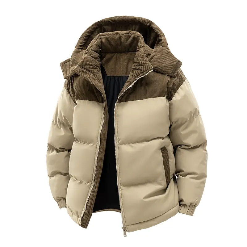 Men’s corduroy cotton jacket for winter — trendy loose fit, thickened for warmth and cold protection