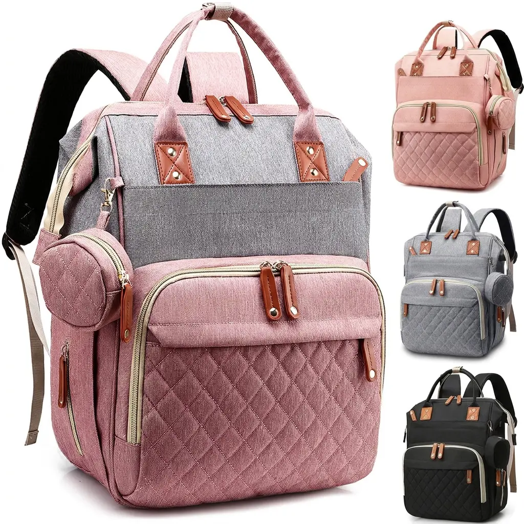 Mommy Diaper Backpack | Waterproof Oxford Baby Travel Tote with Stroller Straps, Insulated Compartments & USB Charging Port, Large Storage Baby Shower Gift