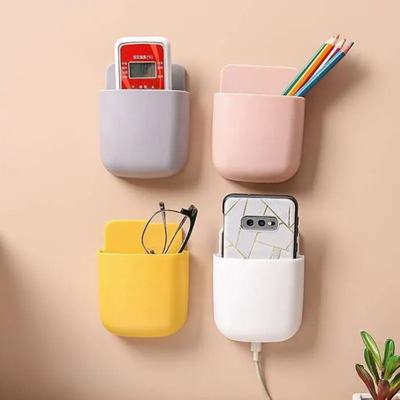 Remote control storage box, TV, air conditioning, wall mounted bedside phone charging storage rack, storage rack without punching Organiser, Cellphone Holder
