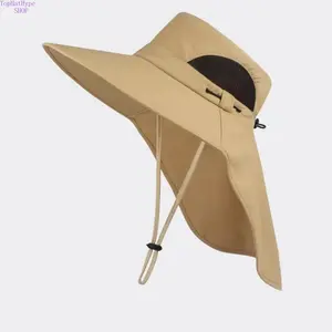 Men's UV Protection Sun Hat, Summer Outdoor Sunshade Hat with Wide Brim, Face and Neck Protection, Fishing Hat