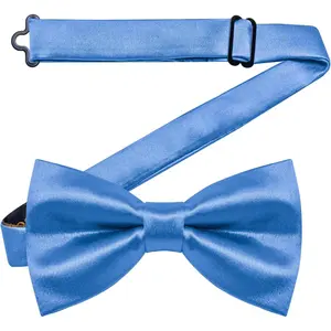 YourTies Bow Ties for Men Pretied Coffee Bowties Solid Color Satin Bow Tie Formal Business Tuxedo Wedding Party Prom
