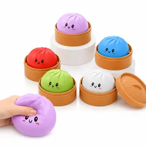 Simulated Dumpling Stress-Relief Squishy  - Stretchable Fidget Toy, Perfect for Kids & Adults, Cute Desk Decor & Holiday Gift,realistic squeeze toy,calming stress ball,perfect gift selection decompression，Office fidget toy