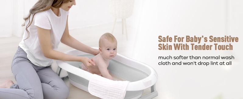 Yoofoss Muslin Wash Cloths Set of 10 Pack for Boys and Girls - 100% Cotton Baby Bath Face Towel Washcloths, Large 20''X10'' Super Soft and Absorbent