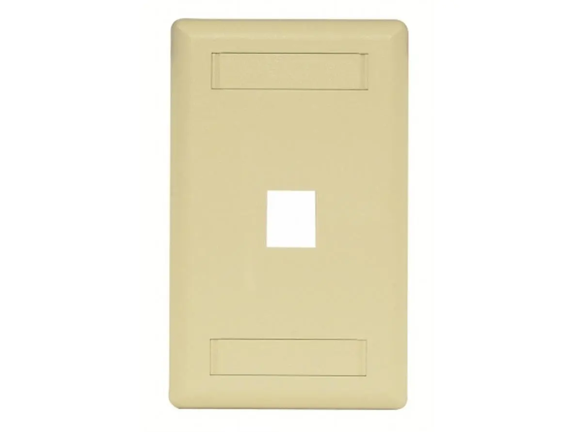 Hubbell IFP11EI 1 Port Rear Loading Single Gang Faceplate- Electric Ivory