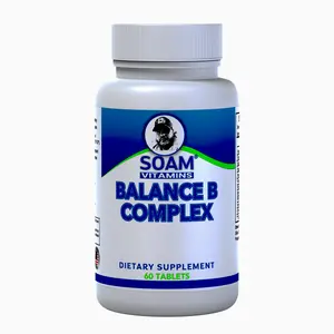 Soam Balance B complex 60 Tablets - Dietary Supplement Vitamin B2, B3, B5, B6, B12, Vitamin E -SOAM VITAMINS