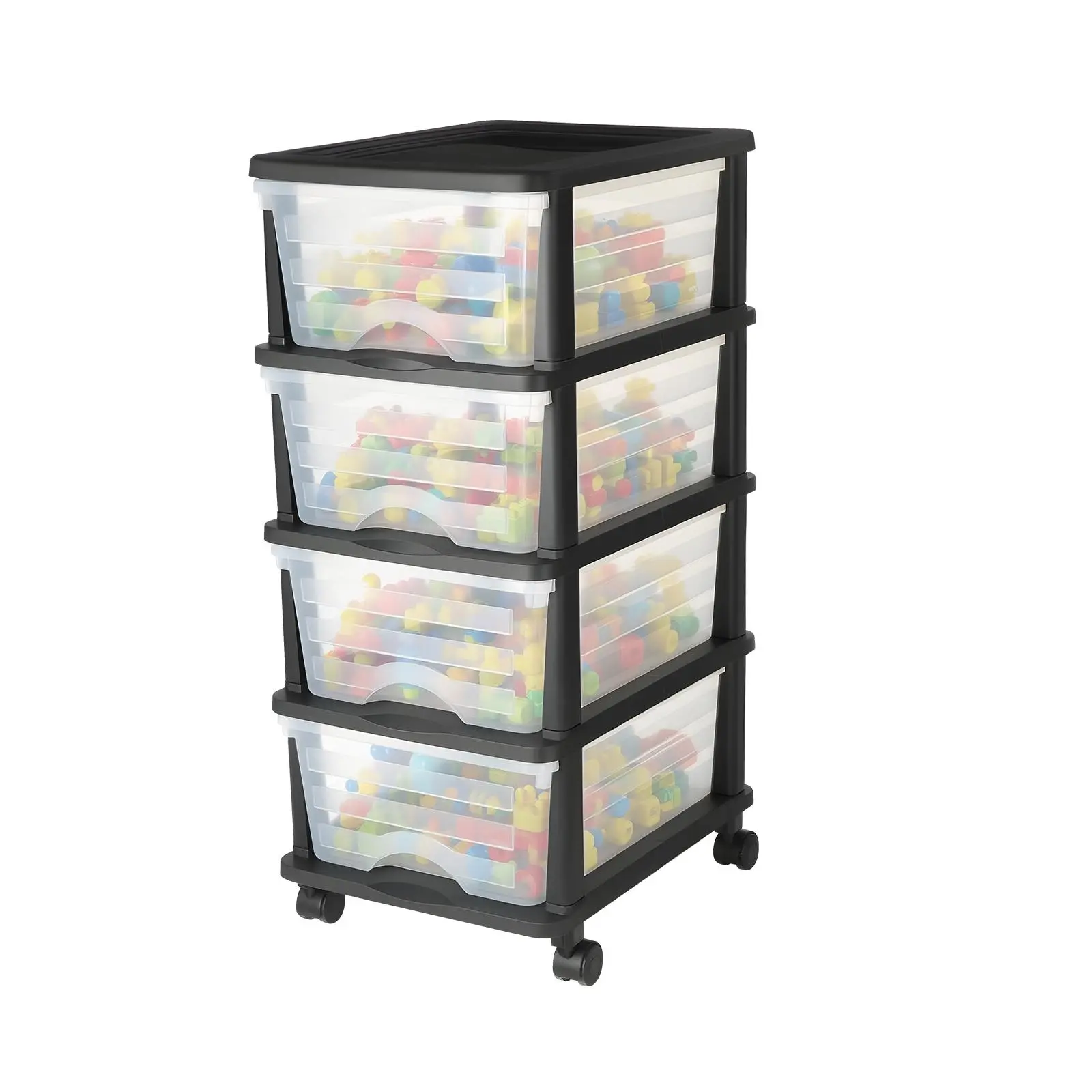 【Summerfinds】VEVOR Plastic Storage Drawers Cart,4 Drawers Storage Organizer with WheelsRolling Closet Organization and Storage DividersDresser Organizer Clear Bins for Office SuppliesCraft RoomsClassrooms