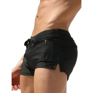 Men's Quick-Dry Swim Trunks with Zipper Pockets, Drawstring Waistband and Adjustable Straps - Navy Blue, Ideal for Beach, Pool Activities