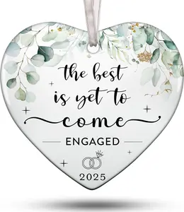 Engagement Ornament 2025 - Unique Bride to Be Gifts, Perfect First Christmas Engagement Gift for Couples, Cool and Memorable Engaged Ornament for 2025 Celebration, Gifts for Newly Engaged Couples