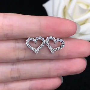 【246】 HEART SHAPED SYNTHETIC MOISSANITE EARRINGS – Fashionable Jewelry for Women, Perfect for Daily Wear, Special Occasions