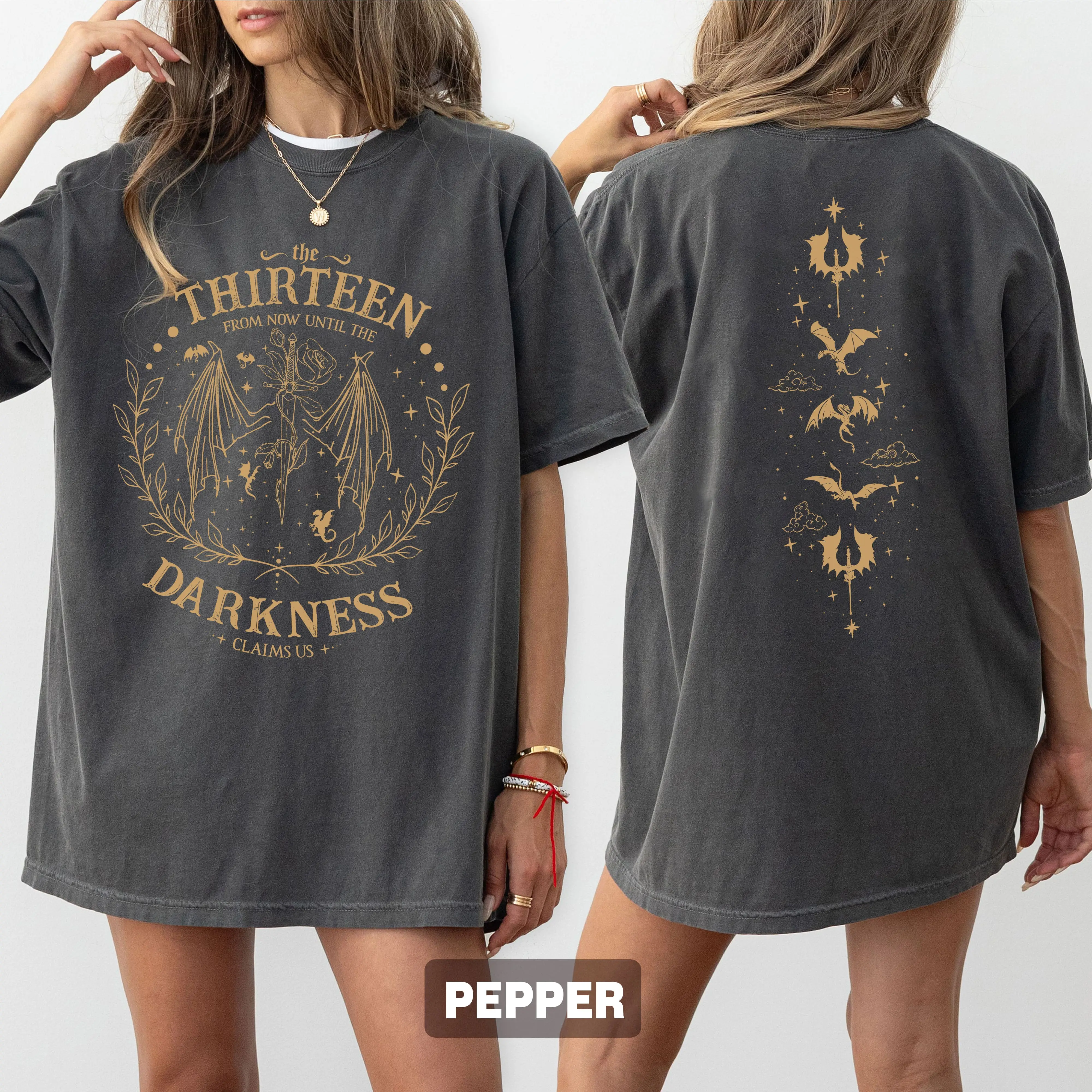 The Thirteen Throne Of Glass Comfort Color Shirt, Sjm TOG Manon, From Now Until The Darkness Claims Us Shirt, We Are The Thirteen, Bookish Gift