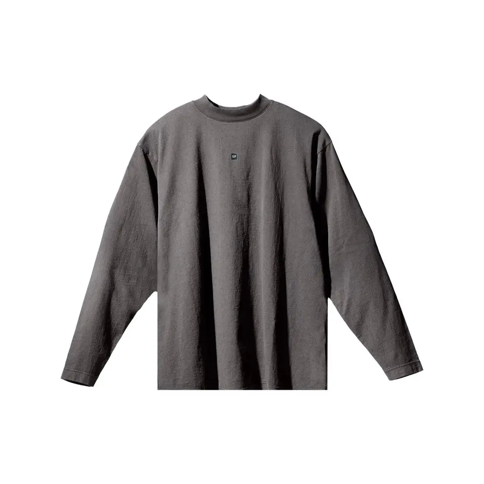 Yeezy Gap Engineered by Balenciaga Logo Long-Sleeve Tee  - Dark Grey