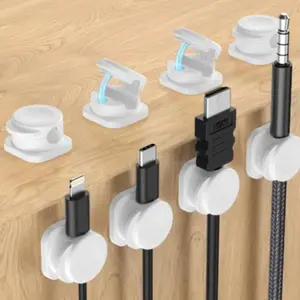 GuMosh MagLeap 8 Pcs Magnetic Cable Clips, Cord Holder, Wire Organizers with Enhanced Adhesive for Desk Cable Management Springtok Black&White,Desk Organizer, Desk Accessories Minimalist