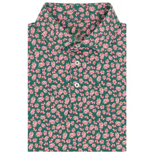 The Azalea Men's Short Sleeve Performance Polo - Spring Pink, Floral Golf Polo Shirt, 3D Polo Gift for Him, Sport Polo, Polo Golf 3D