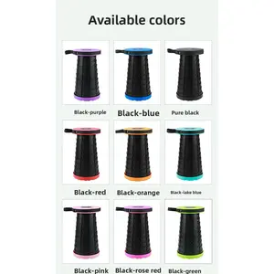 Portable Rainbow Telescopic Camping Stool, Outdoor Folding Stool Portable Travel Seat Telescopic Plastic Stool