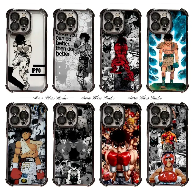 Anime Hajime no Ippo Makunouchi Ippo Phone Cases For iPhone 17 Promax Air 16 15 14 Pro Max Plus 13 12 11 Black Transparent Electroplate TPU Shockproof Protective Cover Gifts For Birthday Valentine Christmas Thanksgiving Halloween