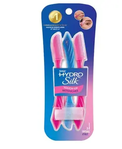 Schick Hydro Silk Touch-Up Dermaplaning Tool with Precision Cover, 3ct | Dermaplane Razor, Face Razors for Women, Peach Fuzz Remover