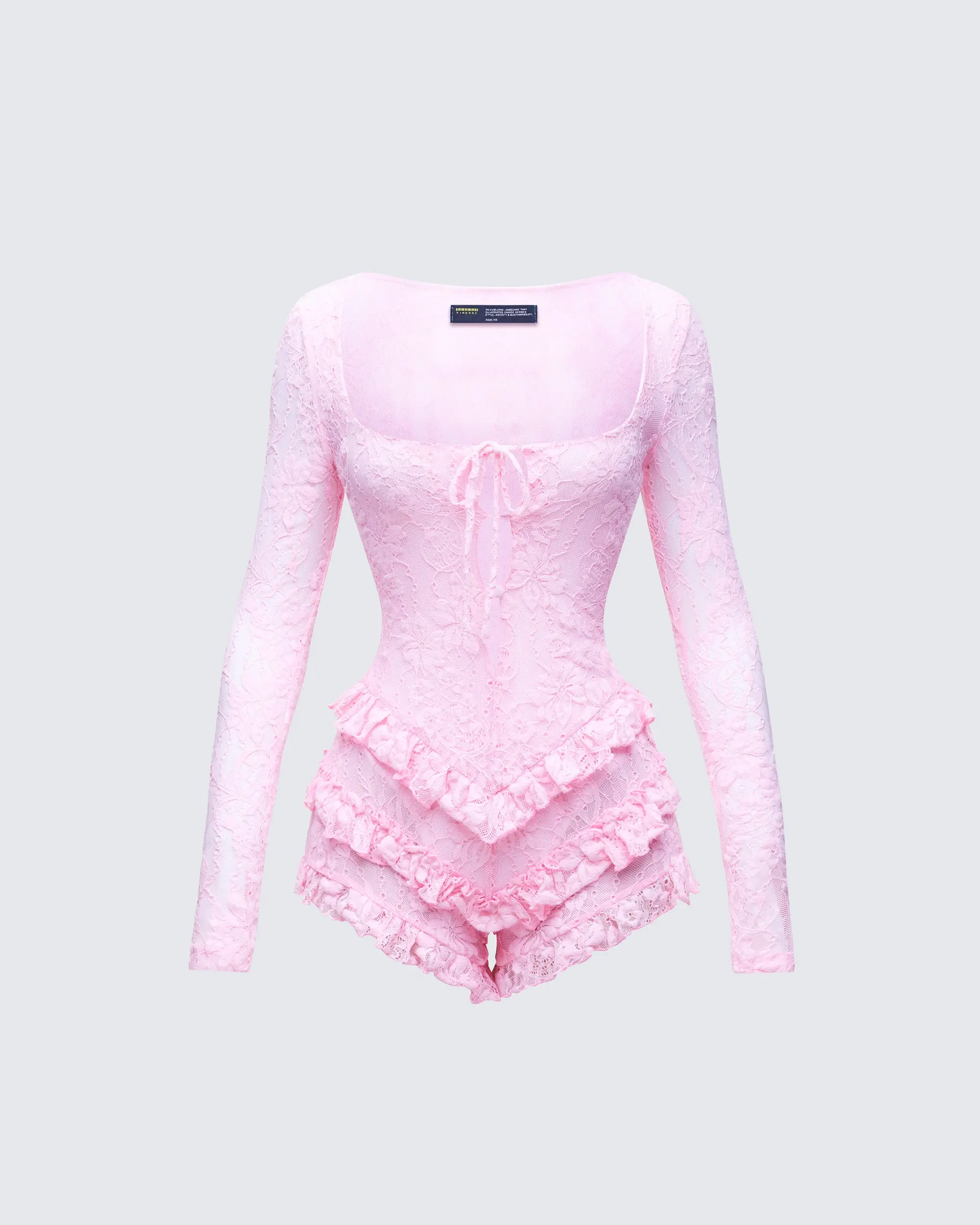 Oceane Pink Ruffle Edge Romper