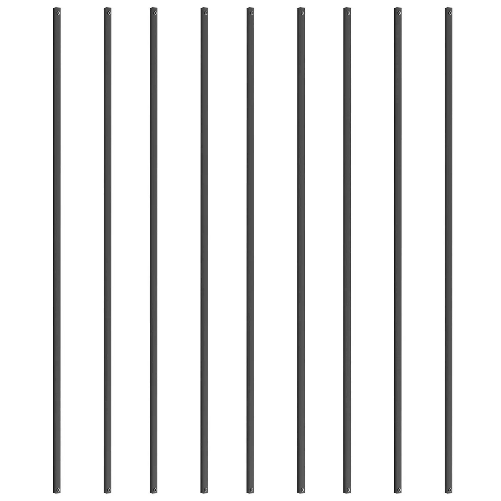 VEVOR 31-Pack Staircase Metal Balusters, 44in x 0.5in Square Aluminum Alloy Decorative Banister Spindles, Satin Black Powder Coated Hollow Straight Deck Railing Balusters with Screws