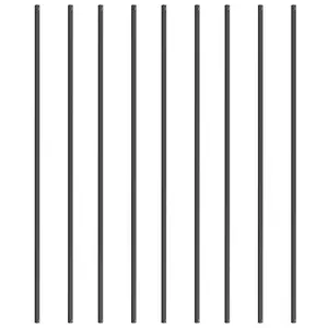 VEVOR Staircase Metal Balusters, 44'' x 0.5'' Square Aluminum Alloy Decorative Banister Spindles, 11 Pack Deck Baluster with Screws, Classic Hollow Straight Deck Railing Satin Black Powder Coated