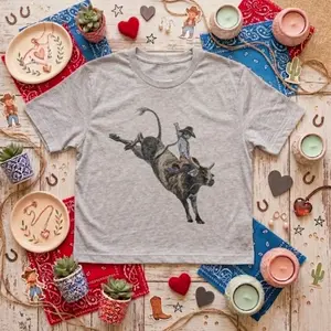 Children's Bull Rider Youth and Adults T-shirt, Western Cowgirl Rodeo Unisex Shirt, Western Outfit Ideas For Women, Cowboy Rodeo Style, Boho Design, Western Wear, Cowboy Style, High Times tee, Vintage Graphic Tees