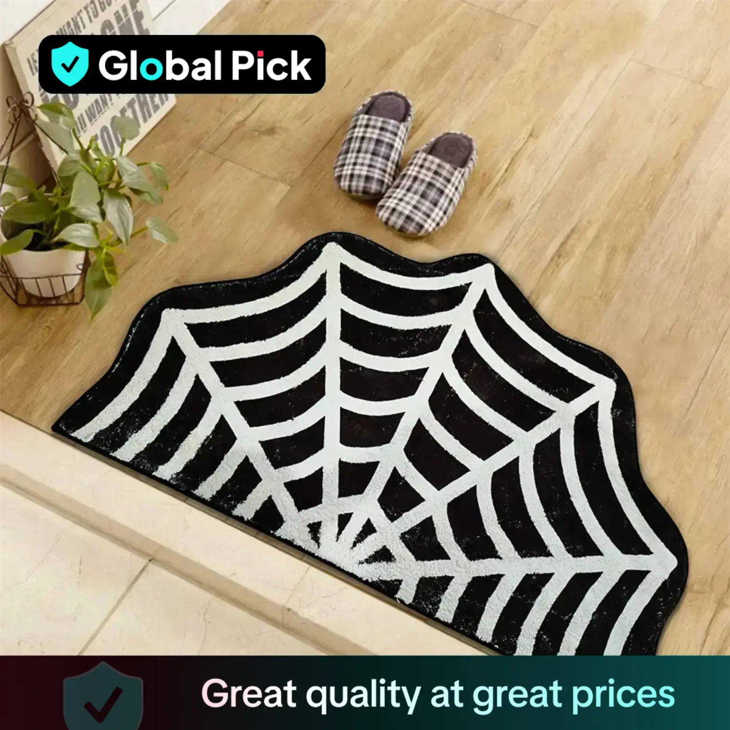 Spider Web Area Rug, 1/2/3 Counts Halloween Spiderweb Home Decor Rugs, Bathroom Mat, Non-slip Indoor Mat, Floor Mat, Party Decor