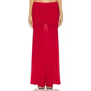 Runaway The Label Meila Maxi Skirt in Cherry