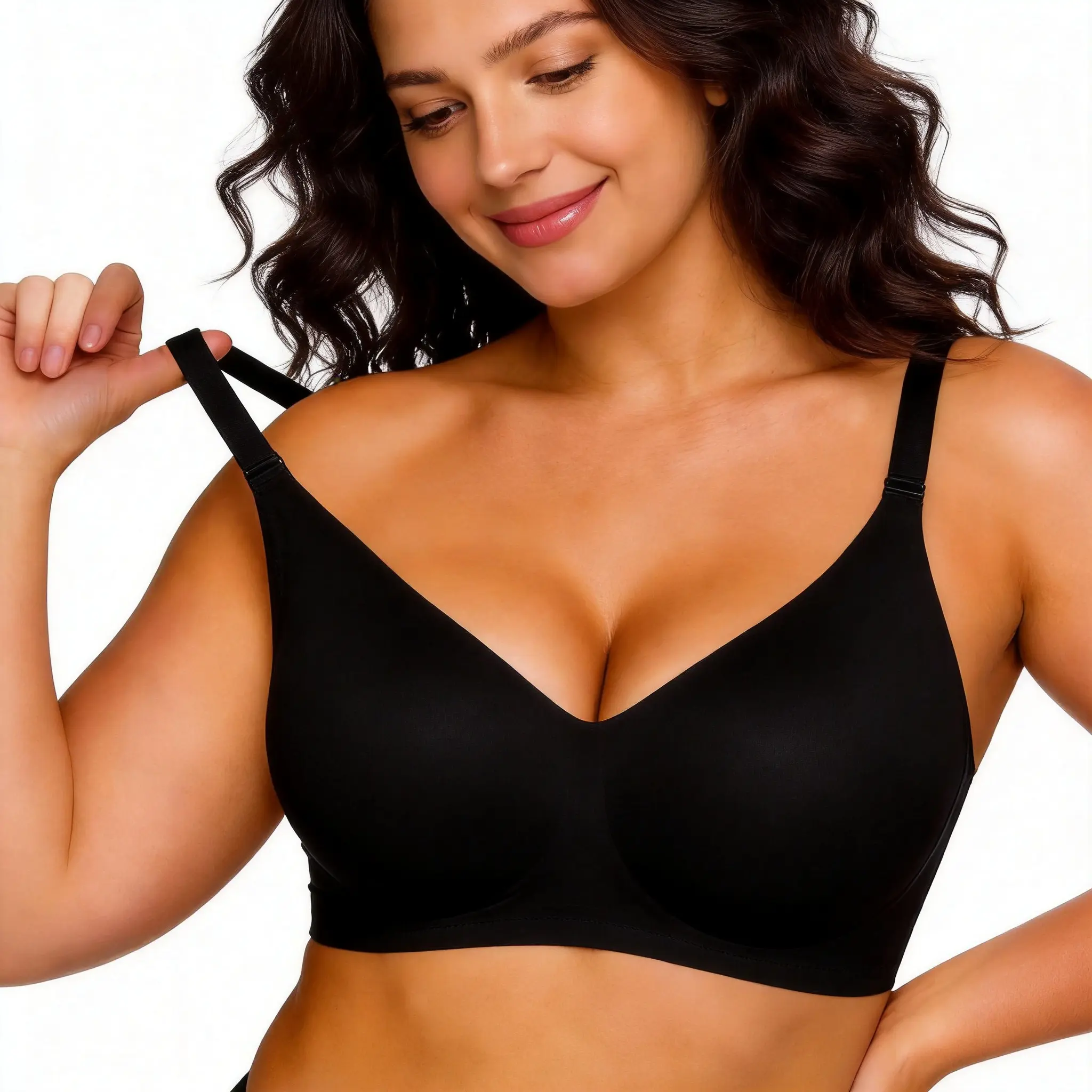 Wireless Push Up Bra - Mesh Fabric, Light, Stretchable, Basic, Minimalist, Comfortable, Breathable, Full Coverage, Seamless, Soft Lingerie for All Seasons, Plus Size (S-4XL), Bras for Women