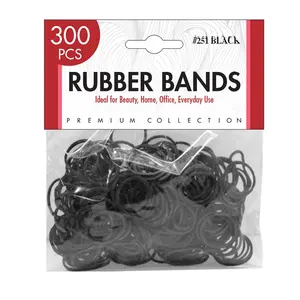 300 count Small Black Rubber Bands for Hair - Elastic Rubber Bands for Hair Styling and Braiding, Twist, Locs or Ponytails 1pack of 300 Rubberbands