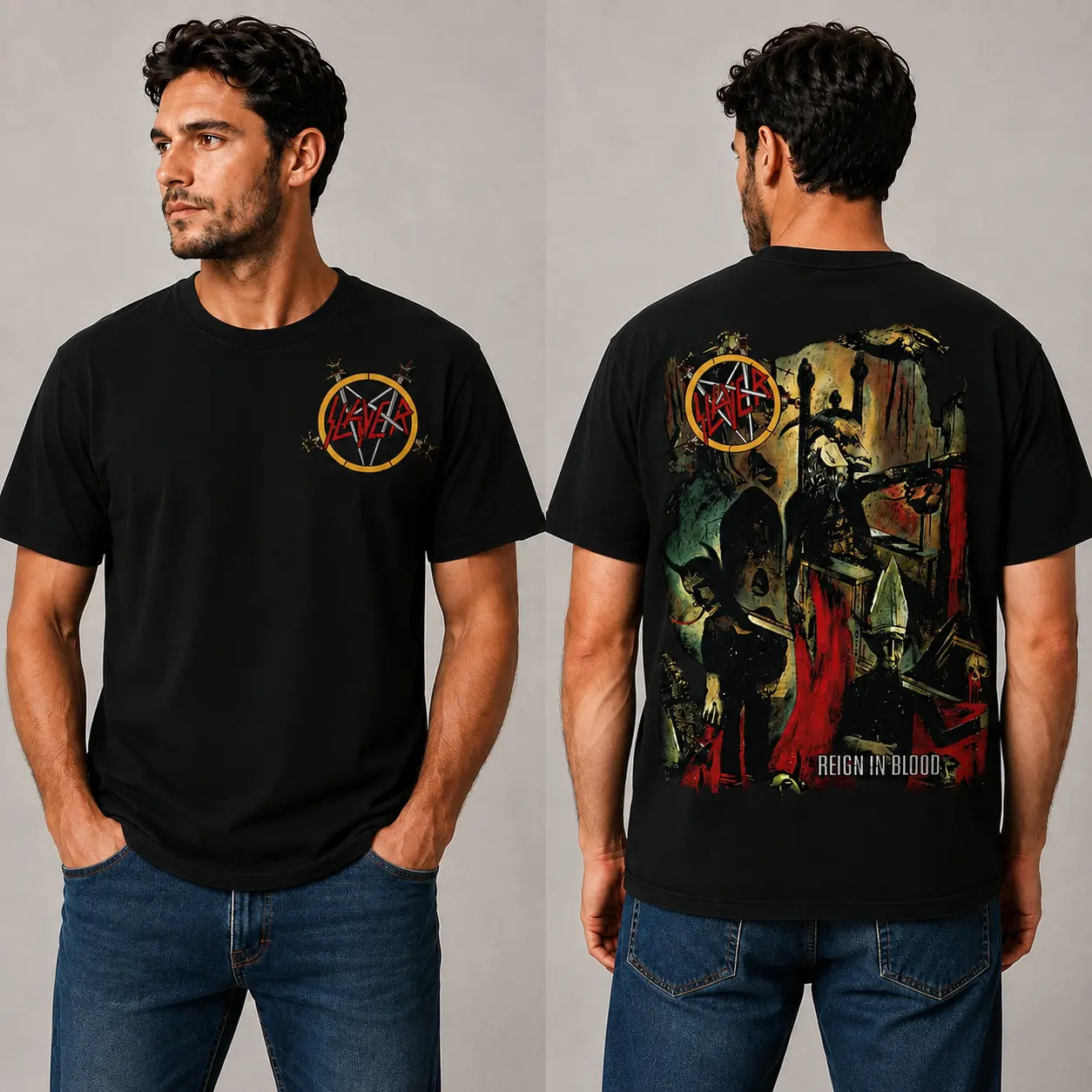Slayer Shirt, Thrash Metal T-Shirt, Heavy Metal Band Tee, Rock Music Graphic Shirt, Metalhead Streetwear, Band Fan Gift
