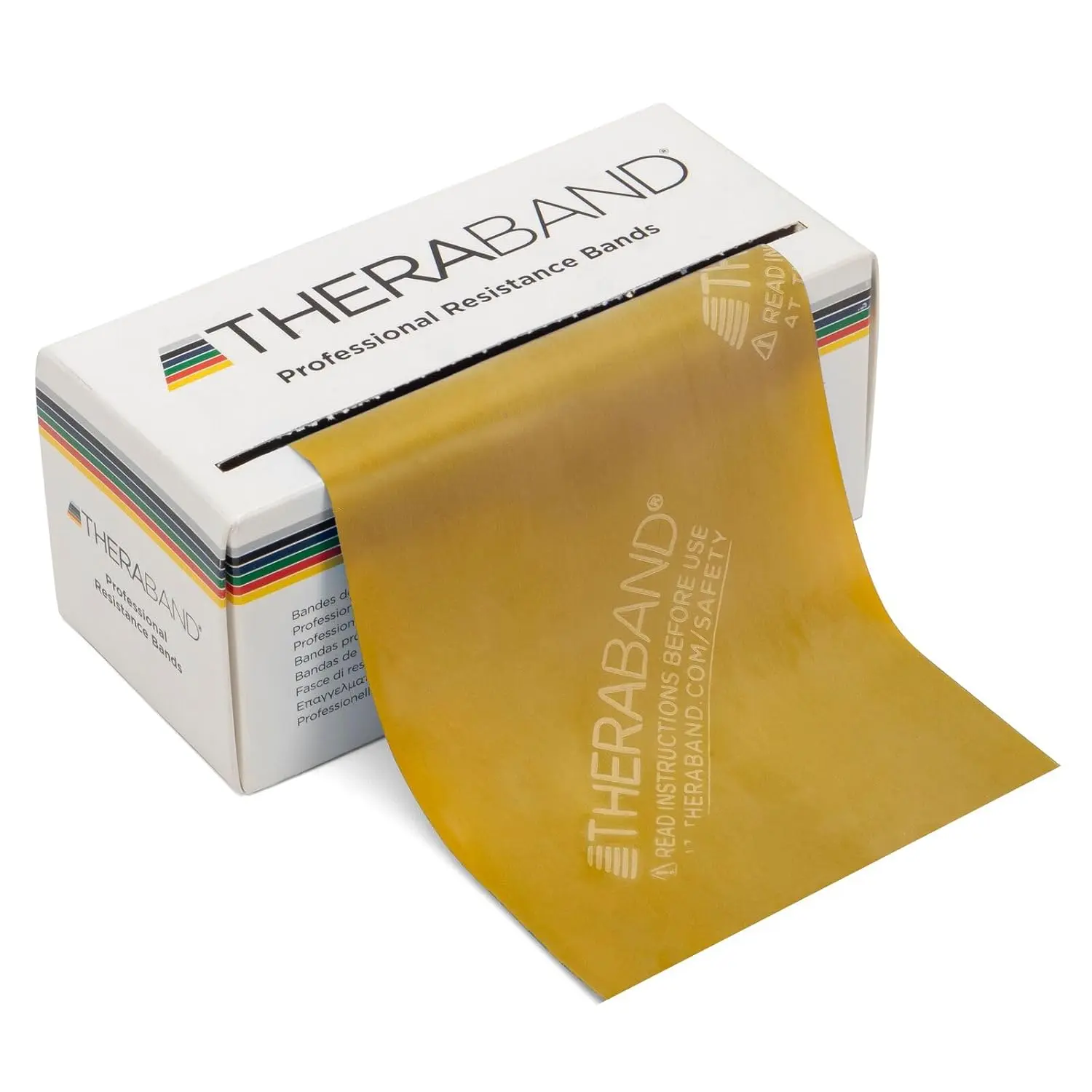 THERABAND 14.2 lbs Resistance Bands, 6 Yard Roll Professional Latex Elastic Band For Upper Body, Lower Body, & Core Exercise, Physical Therapy, Pilates, At-Home Workouts, & Rehab, Gold, Max, Level 8