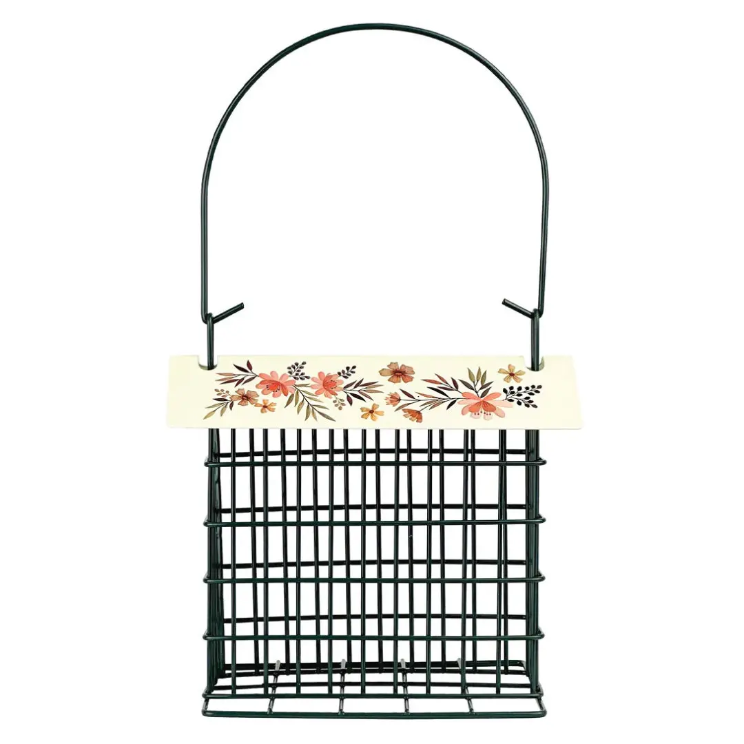 Single Cake Suet Cage Bird Feeder - Floral Single Cake Suet Cage Bird Feeder - Floral