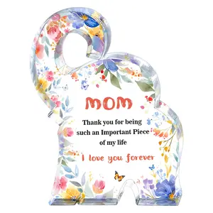Acrylic Elephant Gift for Women, Christmas Birthday Present for Mom, Inspirational Desk Decor, Thank You Gift, Office Accessories