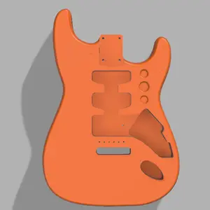 3D Printed JGV3D Stratocaster Guitar Body, Custom Design, Orange, Light Weight
