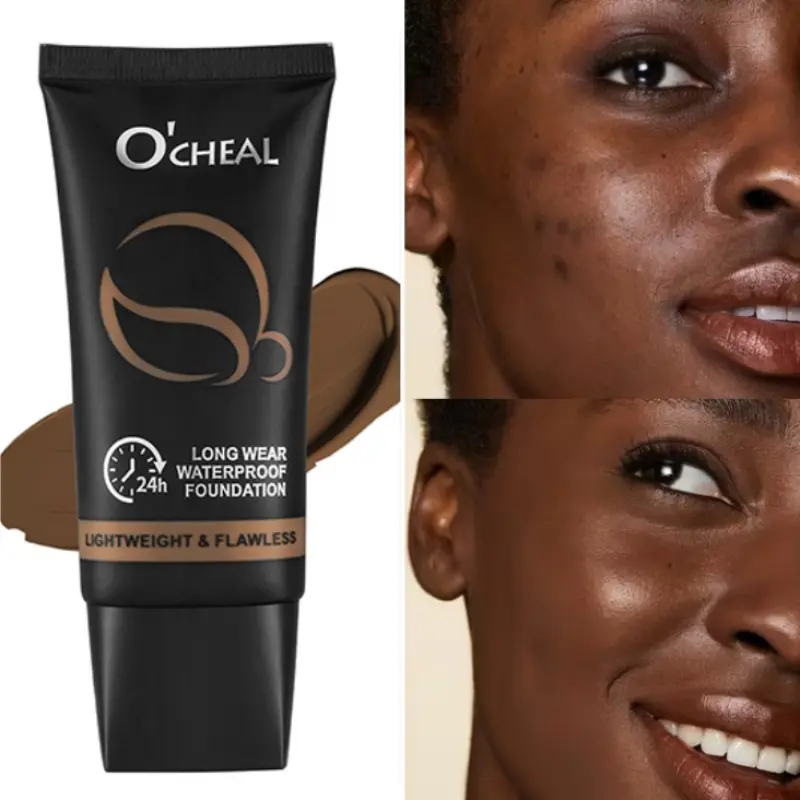 High Coverage Natural Finish Foundation, Concealer Makeup, Flawless Makeup Cosmetic, Long-Lasting Oil Control Waterproof Makeup, Suitable for All Skin Tones, Full Coverage Beauty Cream