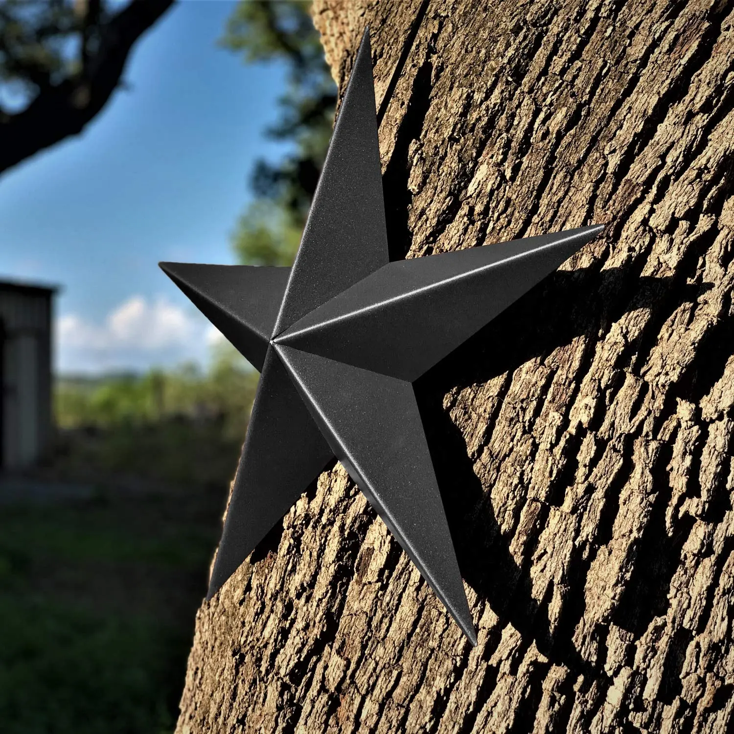 EcoRise Dark Bronze Barn Star – Star Wall Décor, Metal Stars for Outside or Inside, Iron Texas Metal Star Rustic Vintage Western Country Home (22")