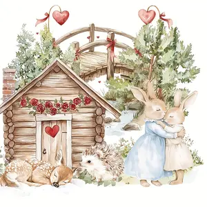 120pcs-126pcs Spring Theme Stickers with Early Spring Easter Animal Gathering, Woodland Party, Love in Woodland Valentine, Forest Winter Animal Patterns Suitble for Gift Wrapping Decor, Paper Craft, Bottle Stickers, Album Journal Sticker