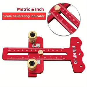 3 Pulleys Thin Rip Jig Table Saw Jig Guide, Fast Thin Ripping Guide for Table Saw, Band Saw, Router Table, Fits 3/8 X 3/4in U Slot