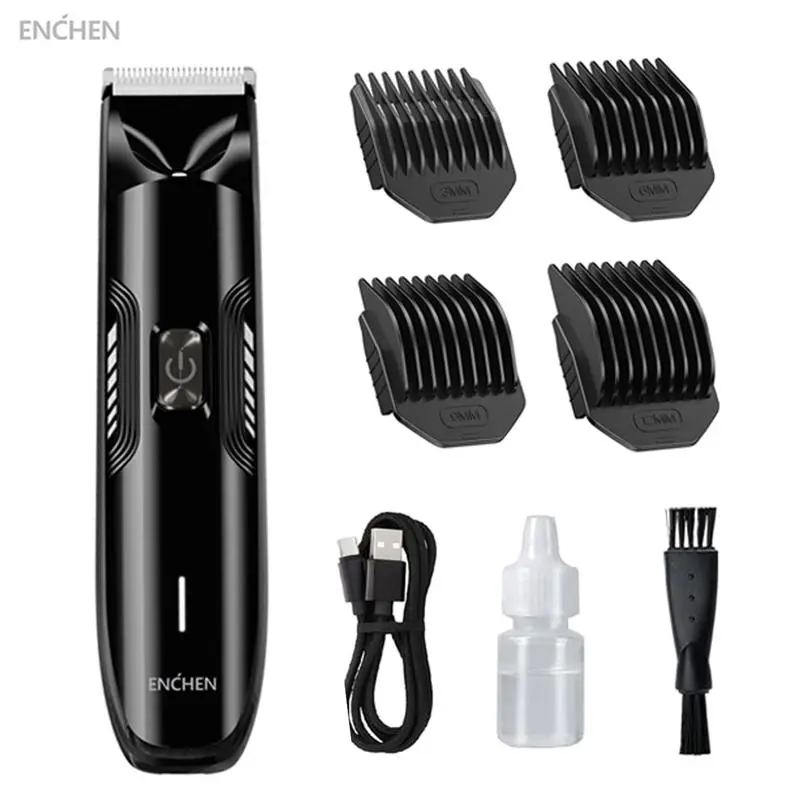 ENCHEN Electric Body Hair Trimmer for Men, Pubic Hair Trimmer Clipper Shaver, Body and Groin Hair Trimmer, Ball Trimmer for Men, Mens Gift Rechargeable Cordless Body Hair Groomer with Four Guide Combs for Body Hair, Ball and Groin Area