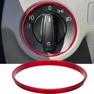 Car Headlight Switch Decoration Ring Compatible with Volkswagen Tiguan Golf Jetta Passat B6/b7 CC Touran, Car Interior Accessory, Automotive Interior Accessories