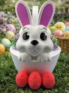 Bunny Easter Candy & Egg Holder Basket – 3D Printed Easter Decor